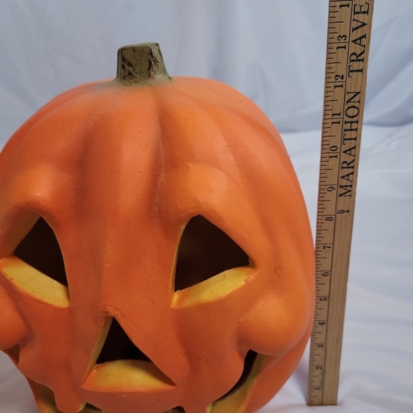 VTG Seasons by Zauder's Foam Blow Mold Lightup Pumpkin Jack-O-Lantern 13" - Picture 7 of 8